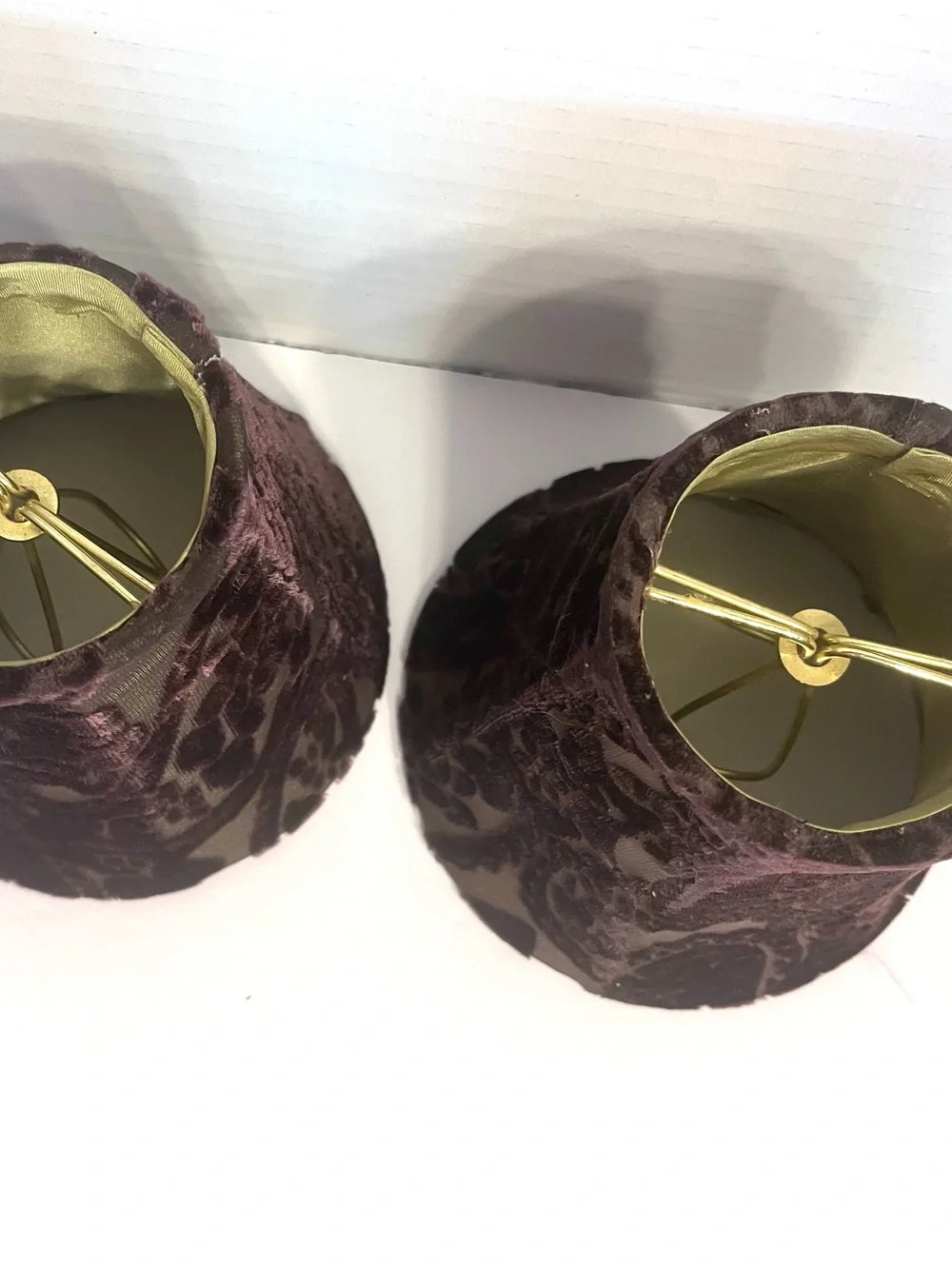 Plum Velvet Burnout Paisley Mini Lamp Shades